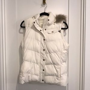 BR Factory Cream Puffer Vest w/ Hood